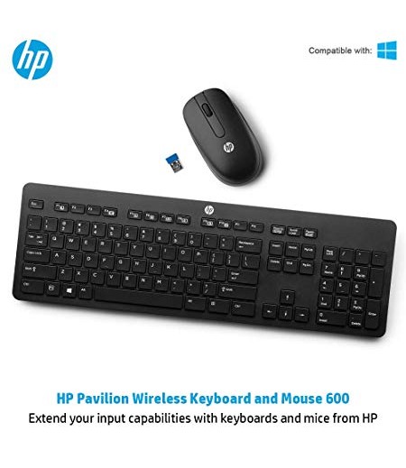 HP Pavilion 600 Wireless Keyboard and Mouse Combo (Black)