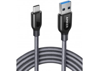 Anker Powerline+ AK-A81680A1 USB-C to USB, 3.0 Cable, 3 Feet, 0.9 Meters, in Grey color