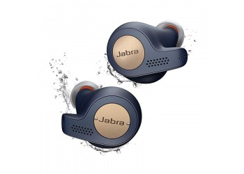 One Touch Jabra Elite Active 65t True Wireless Earbuds and Charging Case for true wireless music, calls and sport, No strings attached- Copper Blue