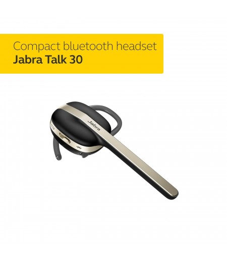 Jabra Talk 30 Bluetooth Headset  with HD calls and dynamic speakers for stream music, podcast and GPS directions - Black