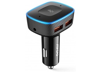 Roav Bolt, Google Assistant Enabled 2-Port USB Car Charger for Navigation, Hands-Free Calling, and Music. for Cars with Bluetooth/CarPlay/Android Auto/Aux-in/FM Reception