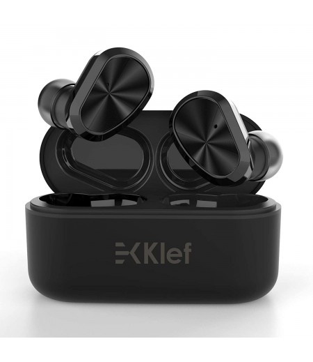 Klef TWS True Wireless IPX7 Bluetooth 5.0 in-Ear Headphones/Headset/Earphones with handsfree mic (Matt Black)