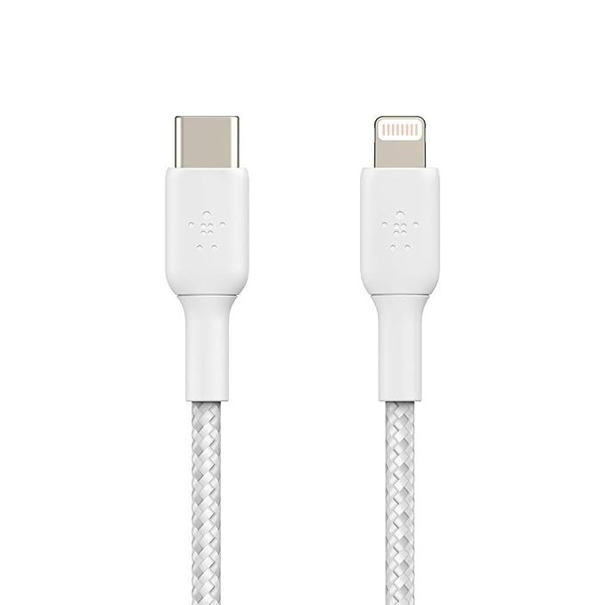 Belkin Apple Certified Lightning To Type C Cable, Tough Unbreakable Braided Fast Charging For Iphone, Ipad, Air Pods, 3.3 Feet (1 Meters) White