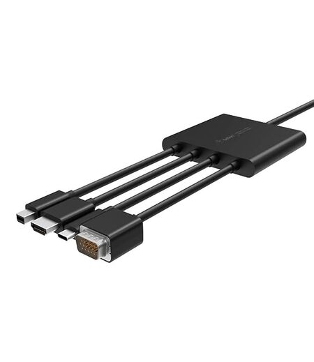 Belkin Multiport Adapter, HDMI Digital AV Adapter – Mini DisplayPort, USB-C, HDMI, VGA to HDMI Adapter, Supports 4K UHD and Audio - Black