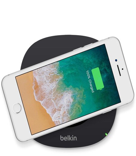 Belkin Boost Up Qi (5W) Wireless Charger Pad Compatible with iPhone11/11Pro/11Pro Max/XS/XSMAX/XR/X/8/8Plus, Samsung Galaxy, Note10/Note10Plus/S10/S10Plus/S10E/Note9 and More - Black