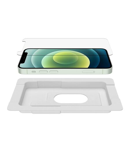Belkin iPhone 12/12 Pro Ultra Glass Screen Protector, Extra Tough, Multi-Level Protection, Easy Align Tray included for Precise Installation