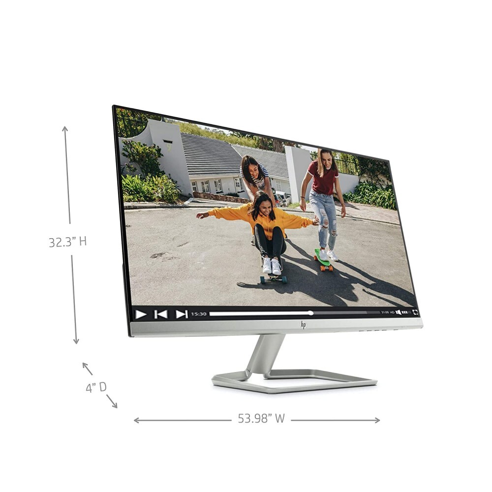 HP 24 inch (61.0 cm) Ultra-Slim LED Backlit Gaming Monitor - Full HD, 75 Hz Refresh Rate, AMD Free Sync,Anti-Glare, IPS Panel with VGA and HDMI Ports - HP 24F Display - 3AL28AA