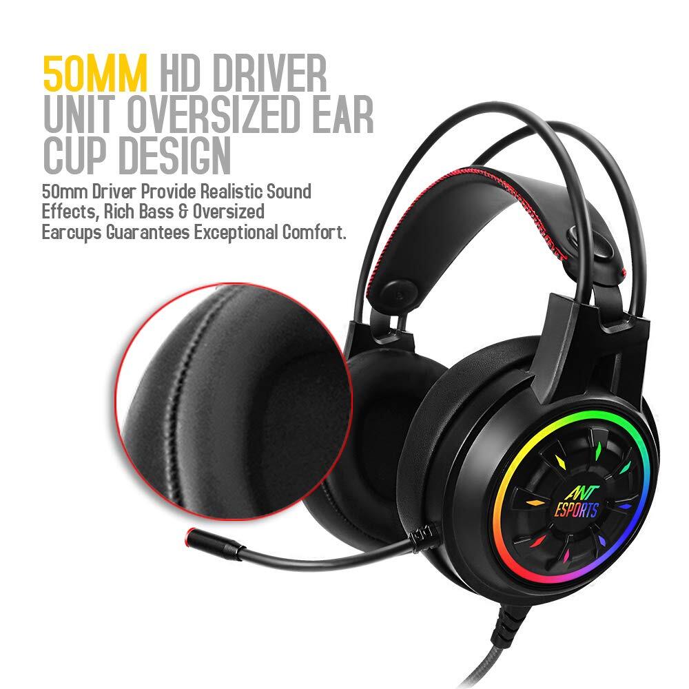 Ant Esports H707 HD RGB LED Gaming Headset with Mic