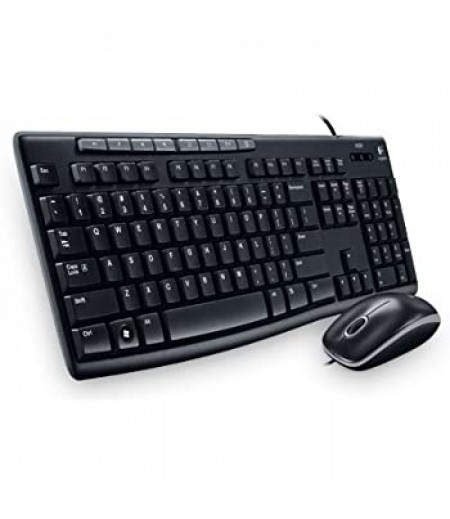 Logitech MK100 Wired Keyboard (PS/2 Port) and Mouse (USB Port) Combo (Black)