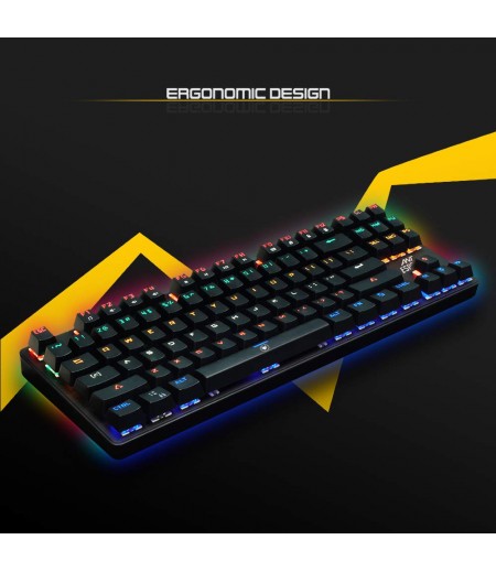 Ant Esports MK1000 Multicolour LED Backlit Wired TKL Mechanical Gaming Keyboard with Blue Switches (Black)
