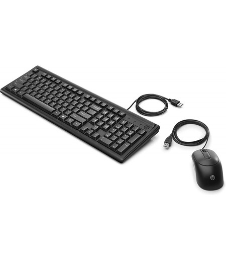 HP Wired Keyboard and Mouse 160 (6HD76AA) - Certified Refurbished