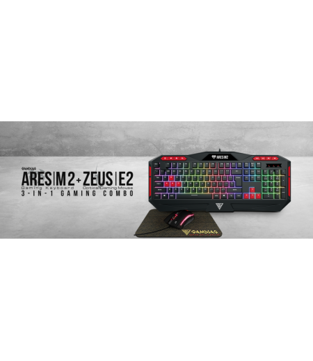 Gamdias Ares M2 Keyboard+zeus E2 Mouse 3in1 Combo