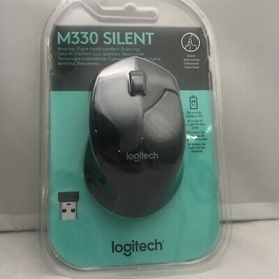 Logitech M330 Silent Plus Wireless Large Mouse (Black) with Mousepad