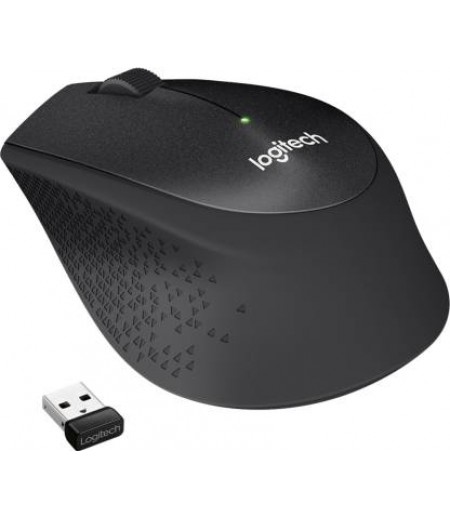 Logitech M330 Silent Plus Wireless Large Mouse (Black) with Mousepad