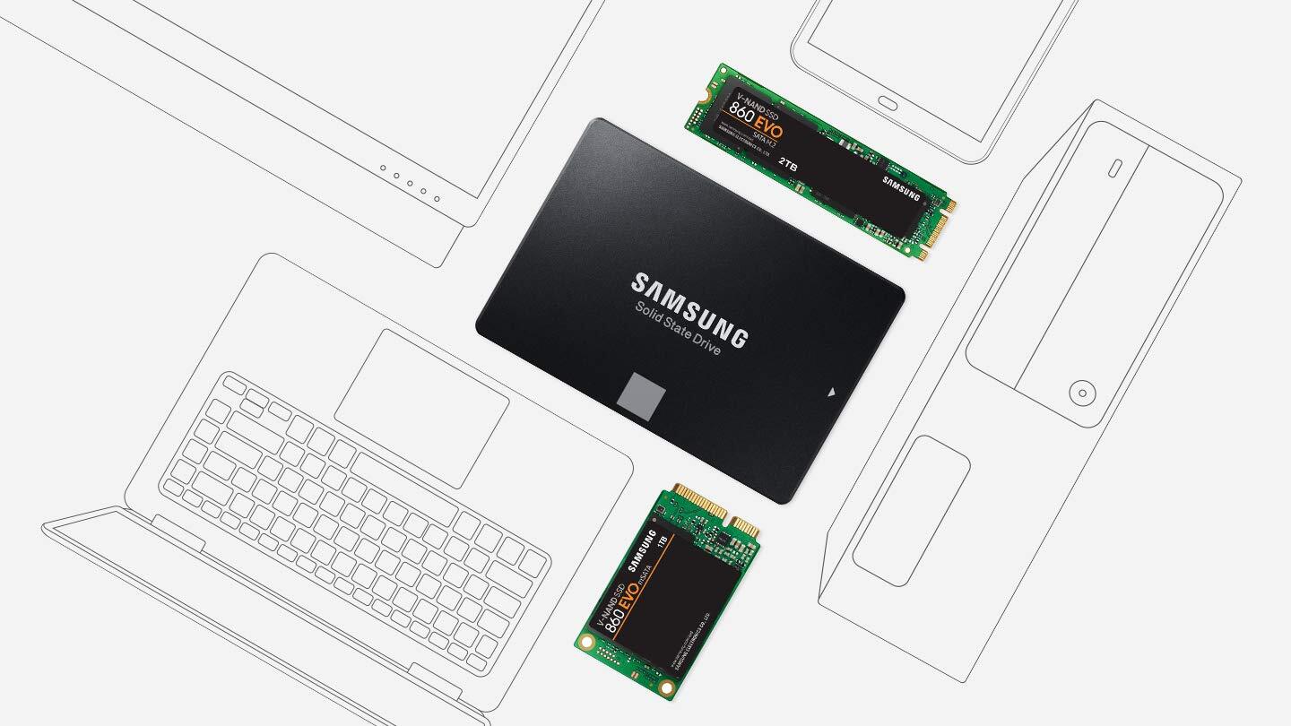 Samsung 860 EVO 1TB SATA 2.5" Internal Solid State Drive (SSD) (MZ-76E1T0)