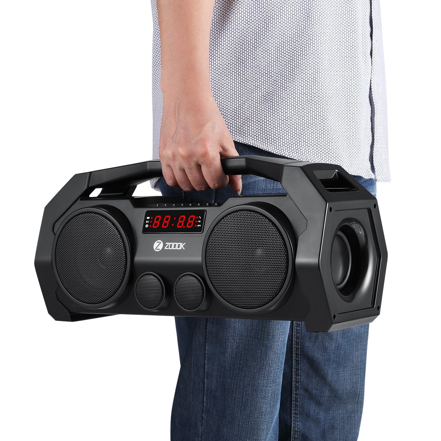 Zoook Rocker Boombox+ 32W Bluetooth Party Speaker with FM/USB/TF/Display/Handsfree Calling (Black)