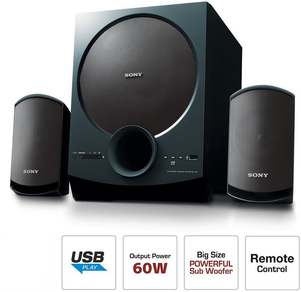 Sony SA-D20 C E12 2.1 Channel Multimedia Speaker System with Bluetooth (Black)
