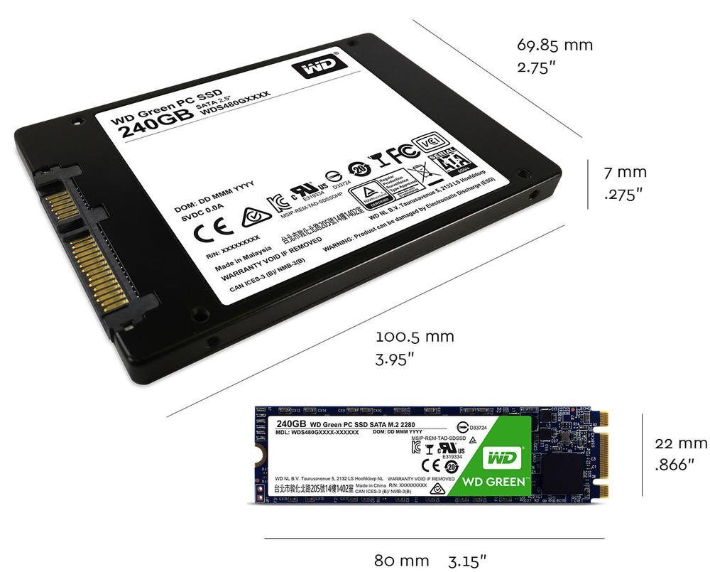 WD Green 120GB SATA III M.2 Internal SSD (WDS120G1G0B)