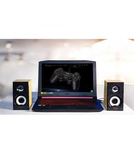 Quantum QHM630 Portable Laptop/Desktop USB Powered Multimedia Wooden Speaker with AUX Input
