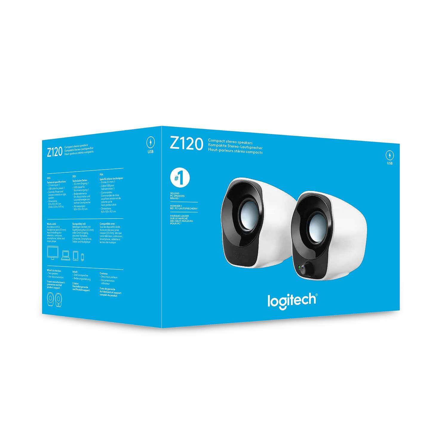 Logitech Z120 Stereo Speaker (Black and White)
