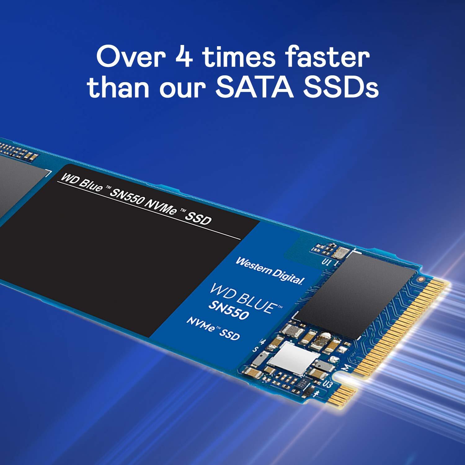 WD Blue SN550 500GB NVMe Internal SSD - 2400MB/s R, 1750MB/s W, 5Y Warranty (WDBA3V5000ANC-WRSN)