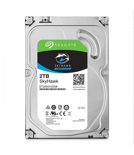 Seagate SkyHawk 2 TB Surveillance Internal Hard Drive HDD – 3.5 Inch SATA 6 Gb/s 64 MB Cache for DVR NVR Security Camera System (ST2000VX008)