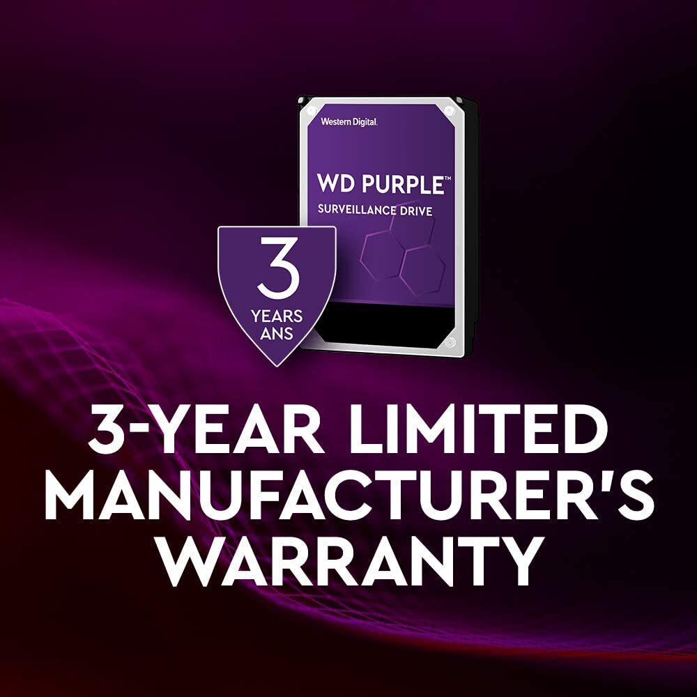 Western Digital 8TB WD Purple Surveillance Internal Hard Drive - 7200 RPM Class, SATA 6 Gb/s, , 256 MB Cache, 3.5" - WD82PURZ