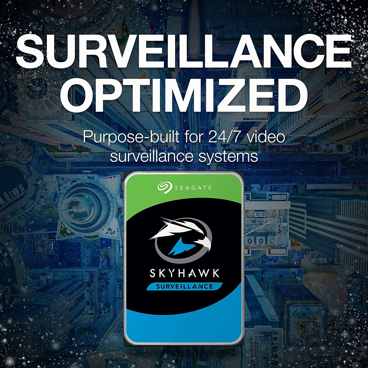 Seagate Skyhawk 8TB Surveillance Internal Hard Drive HDD 3.5 Inch SATA 6GB/s 256MB Cache for DVR NVR Security Camera System with Drive Health Management