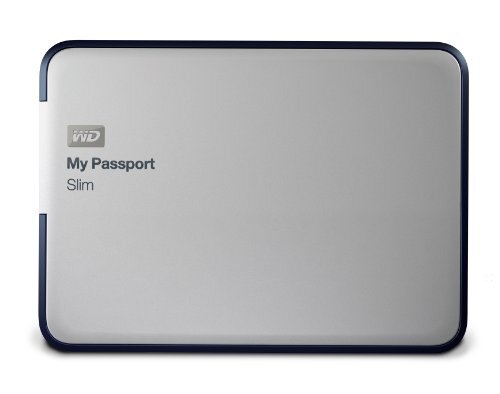 WD My Passport Slim 1TB Portable External Hard Drive (Metal Silver)
