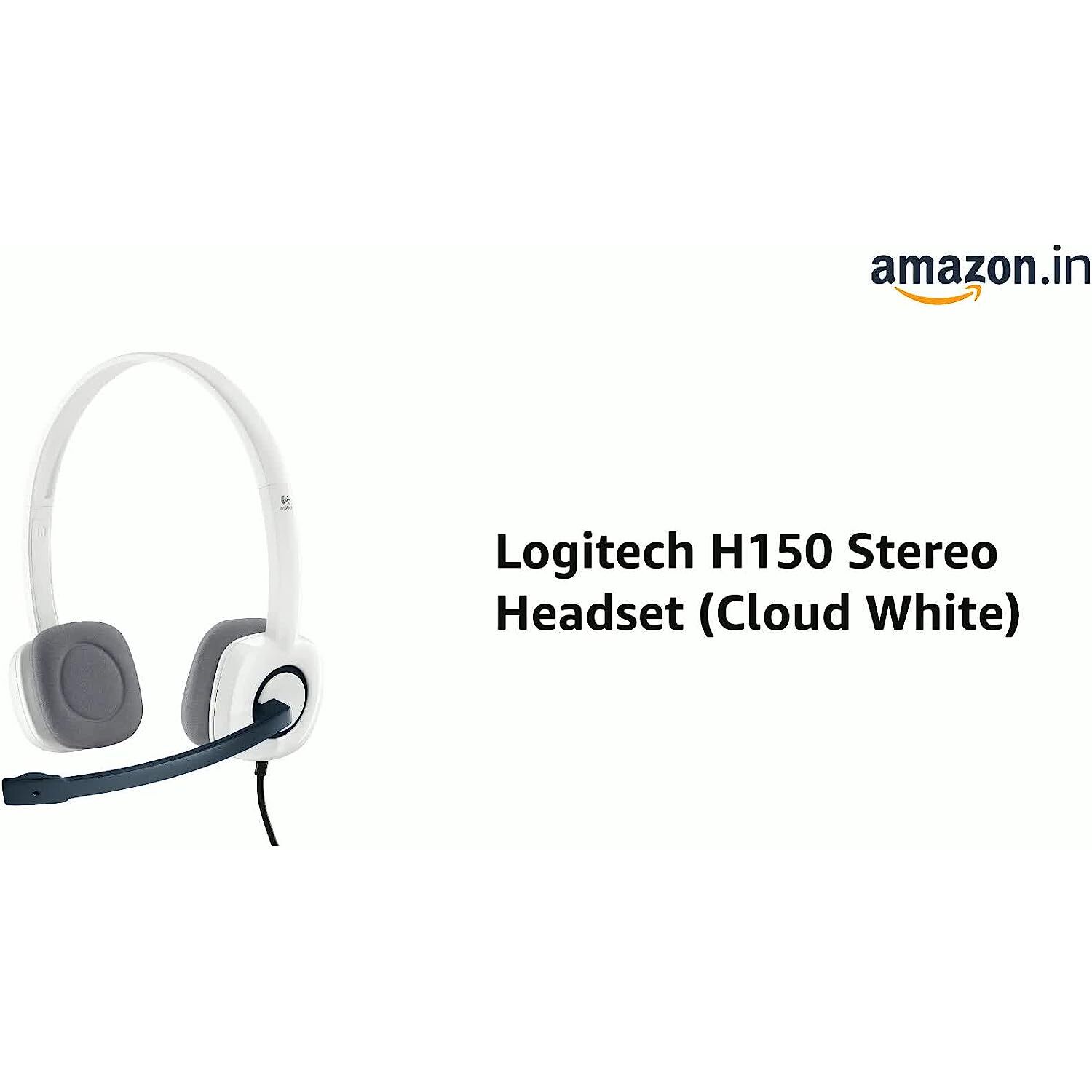 Logitech H150 Wired On Ear Headphones With Mic (White)