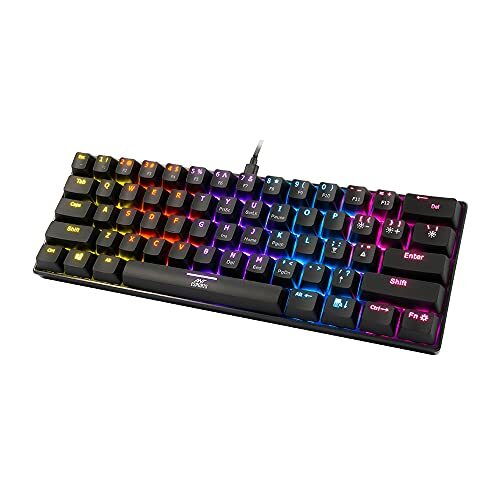 Ant Esports MK1200 Mini Wired Mechanical Gaming Keyboard with RGB Backlit Lighting and 60% Compact Form Factor - Red Switch