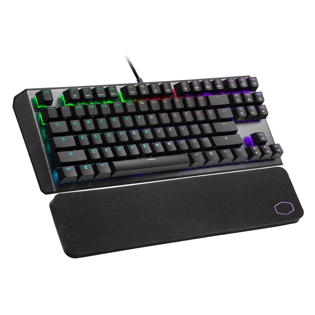 Cooler Master CK530 V2 Tenkeyless Gaming Mechanical Keyboard Brown Switch with RGB Backlighting, On-The-Fly Controls, and Aluminum Top Plate