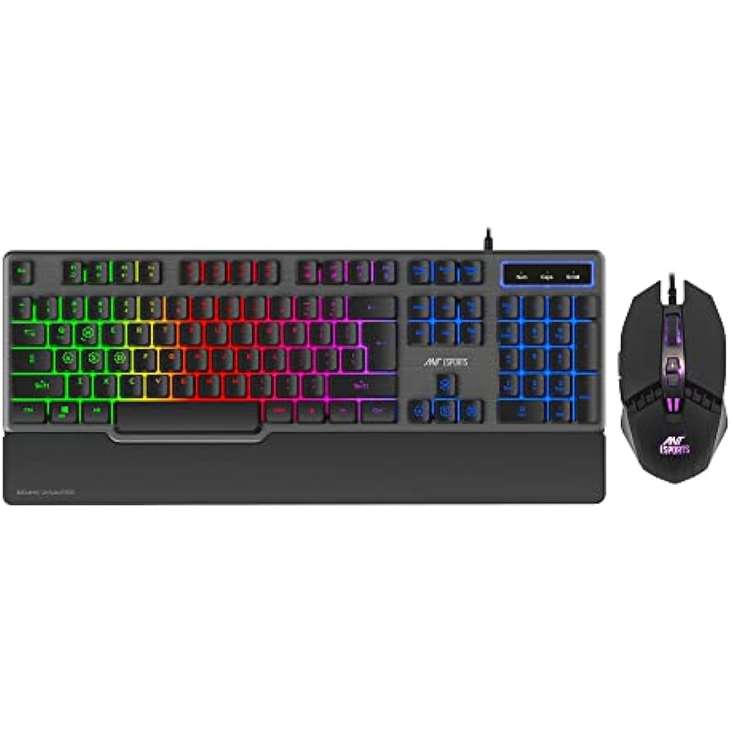 Ant Esports KM540 Gaming Backlit Keyboard and Mouse Combo, LED Wired Gaming Keyboard, Ergonomic & Wrist Rest Keyboard, Programmable Gaming Mouse for PC/Laptop/Mac – Black