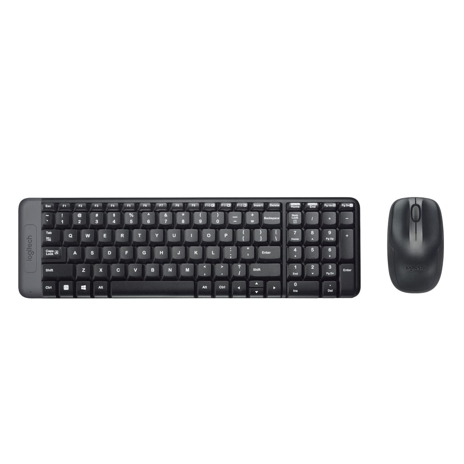 Logitech MK220 Compact Wireless Keyboard and Mouse Set for Windows, 2.4 GHz Wireless with Unifying USB-Receiver, 24 Month Battery, Compatible with PC, Laptop - Black