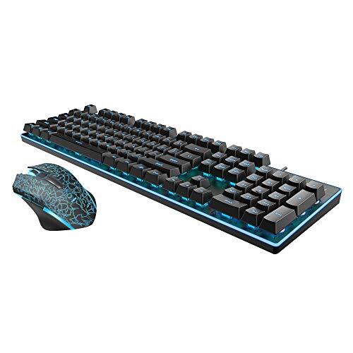 Rapoo V100S Gaming Keyboard & Mouse Combo with Adjustable Backlit, Optical Gaming Mouse with 6400 DPI