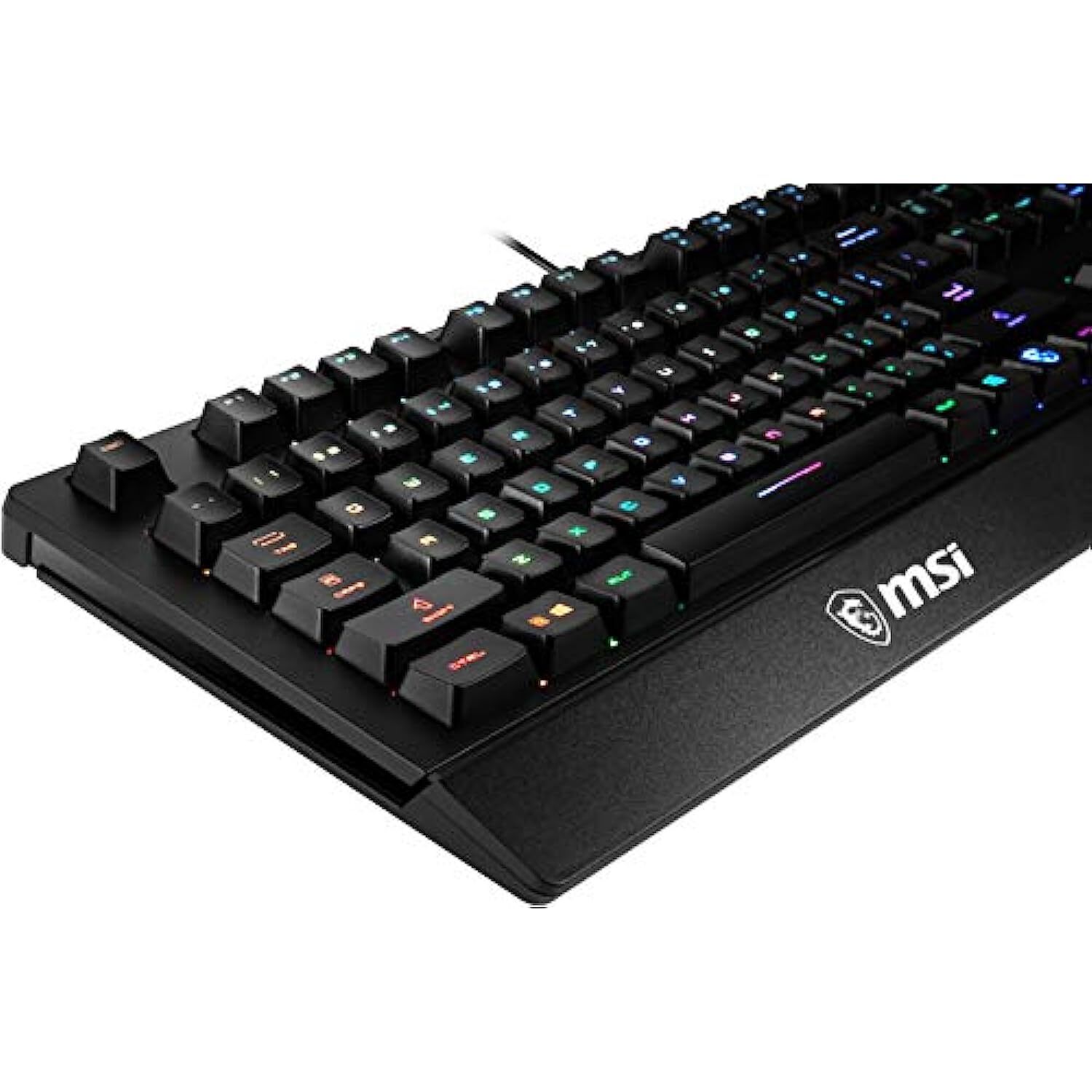 MSI Vigor GK20 US Backlit RGB Wired Dedicated Hotkeys Anti-Ghosting Water Resistant Gaming Keyboard Black