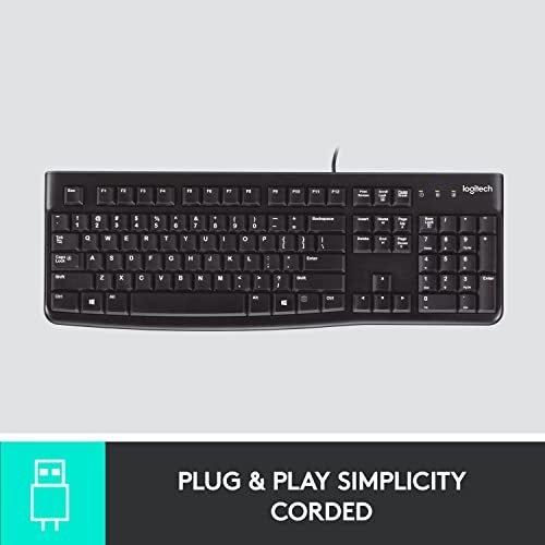 Logitech Plug and Play USB Keyboard K120, Black