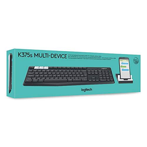 Logitech K375s Wireless Multi Device Keyboard (Black/ Charcoal)
