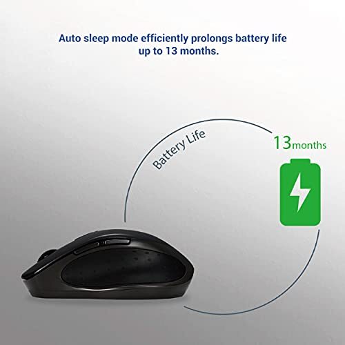 ASUS MW203 Multi-Device Wireless Silent Mouse, 2.4GHz with USB Nano Receiver, 2400 DPI Optical Tracking, 6 Buttons, Compatible with PC/Laptop - Black (MW203 (Black))