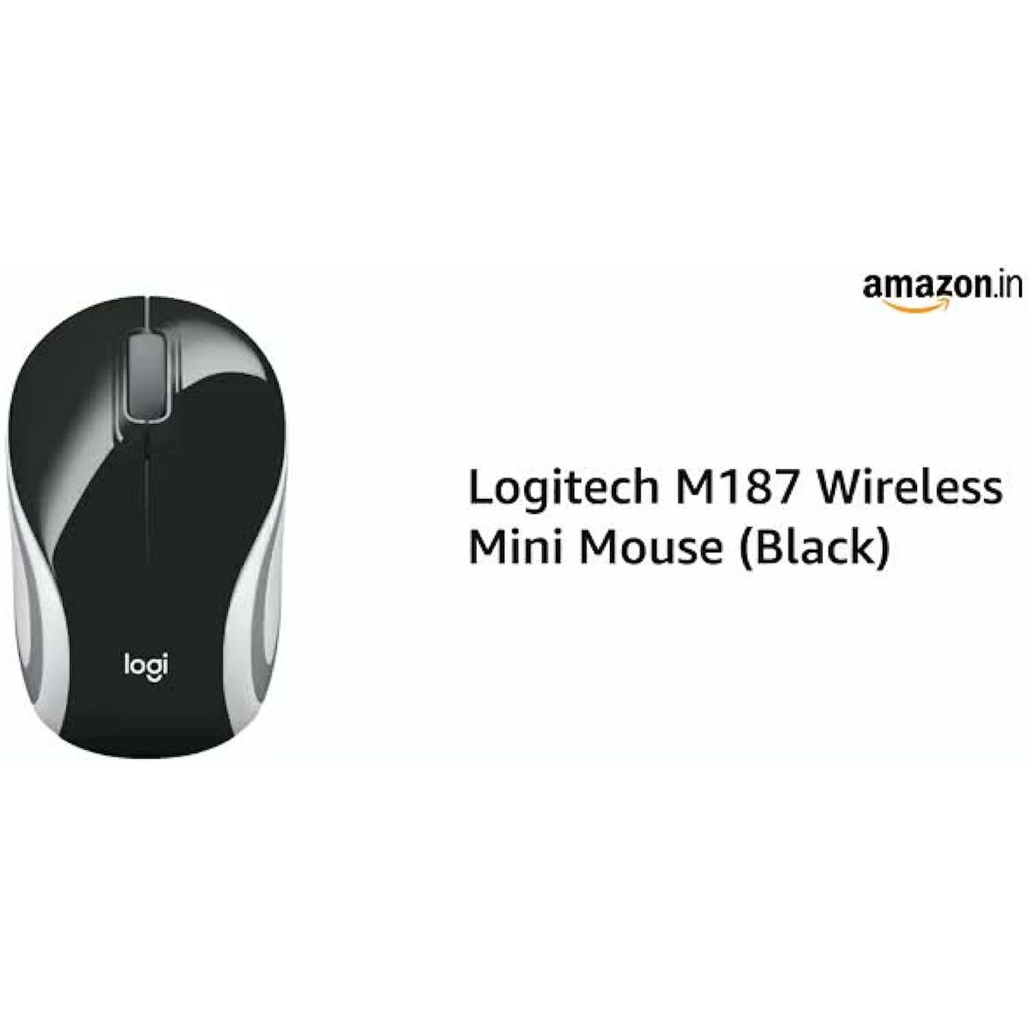 Logitech M187 Ultra Portable Wireless Mouse, 2.4 GHz with USB Receiver, 1000 DPI Optical Tracking, 3-Buttons, PC/Mac/Laptop - Black