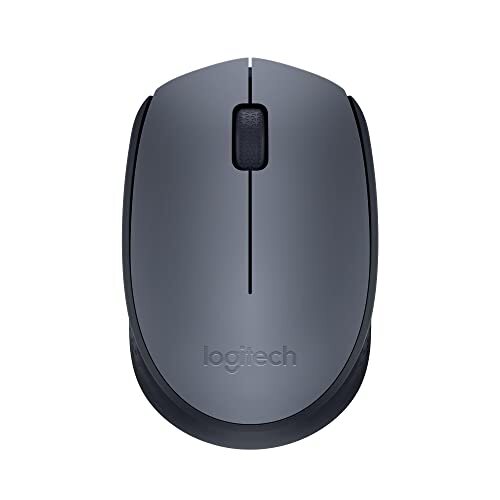 Logitech M170 Wireless Mouse, 2.4 GHz with USB Mini Receiver, Optical Tracking, 12-Months Battery Life, Ambidextrous PC/Mac/Laptop - Grey/Black