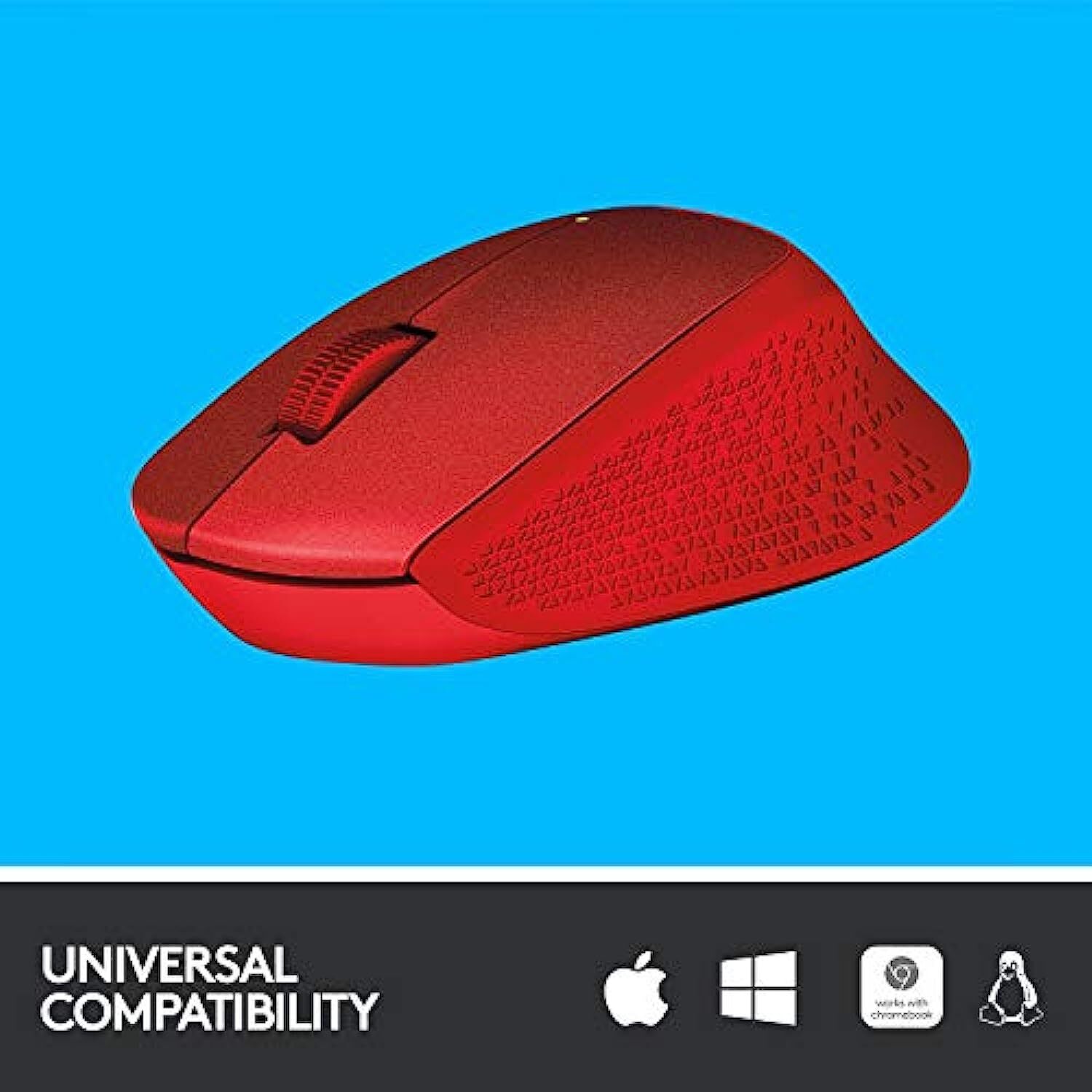 Logitech M331 Silent Plus Wireless Mouse, 2.4GHz with USB Nano Receiver, 1000 DPI Optical Tracking, 3 Buttons, 24 Month Life Battery, PC/Mac/Laptop - Red