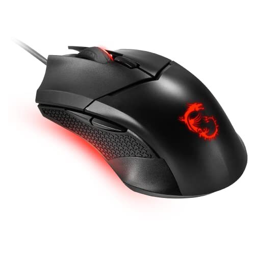 MSI Clutch GM08 Wired Gaming Mouse - PixArt PAW 3519 Optical Sensor, Up to 4200 DPI, Adjustable Weight Systems, Interchangeable DPI Settings, Gaming Switches, for PC and Laptop