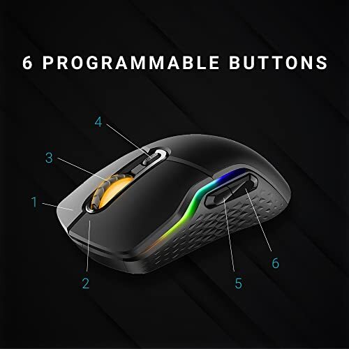 RAPOO VT200 Wired/Wireless Optical Gaming Mouse with Ergonomic Design, 5000 DPI, 7 Programmable Buttons, 1000Hz USB Polling Rate, Onboard Memory, RGB Backlight & Braided Cable.