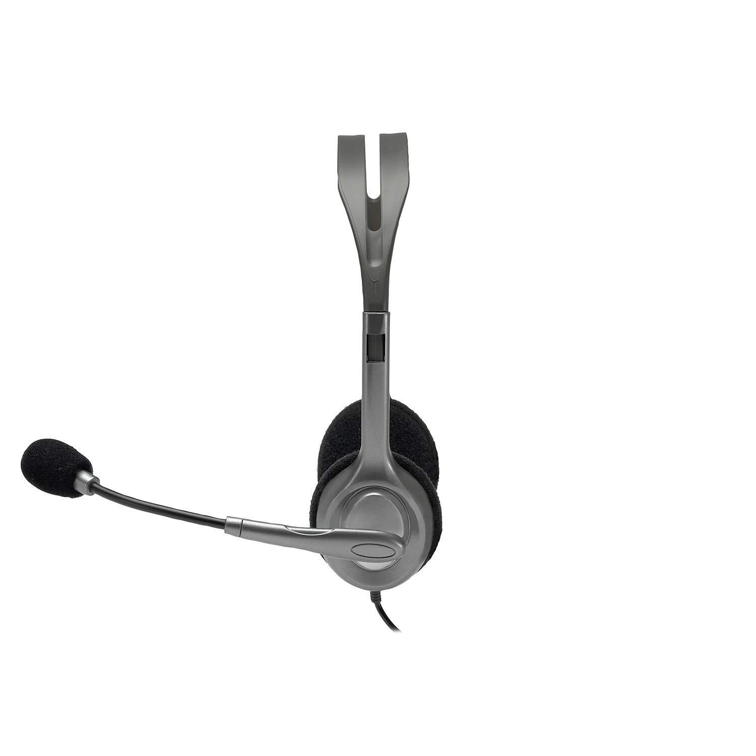 Logitech H110 Wired On Ear Headphones With Mic, Stereo With Noise-Cancelling,3.5-Mm Dual Audio Jack, Pc/Mac/Laptop- Black