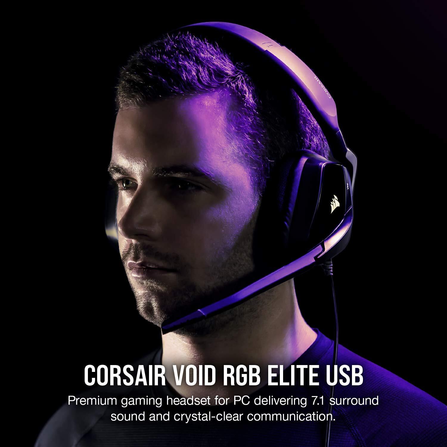 Corsair Void RGB Elite USB Premium Gaming Headset with 7.1 Surround Sound, Carbon