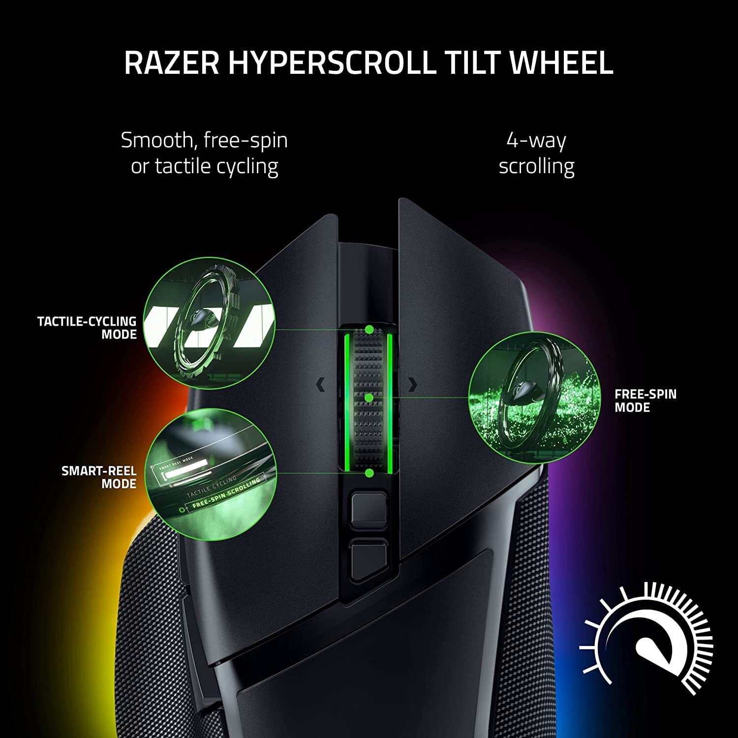 Razer Basilisk V3 Pro Customizable Wireless Gaming Mouse- Classic Black : Optical Switches Gen-3 - HyperScroll Tilt Wheel - 11 Programmable Buttons - Focus Pro 30K Optical Sensor - RZ01-04620100-R3A1