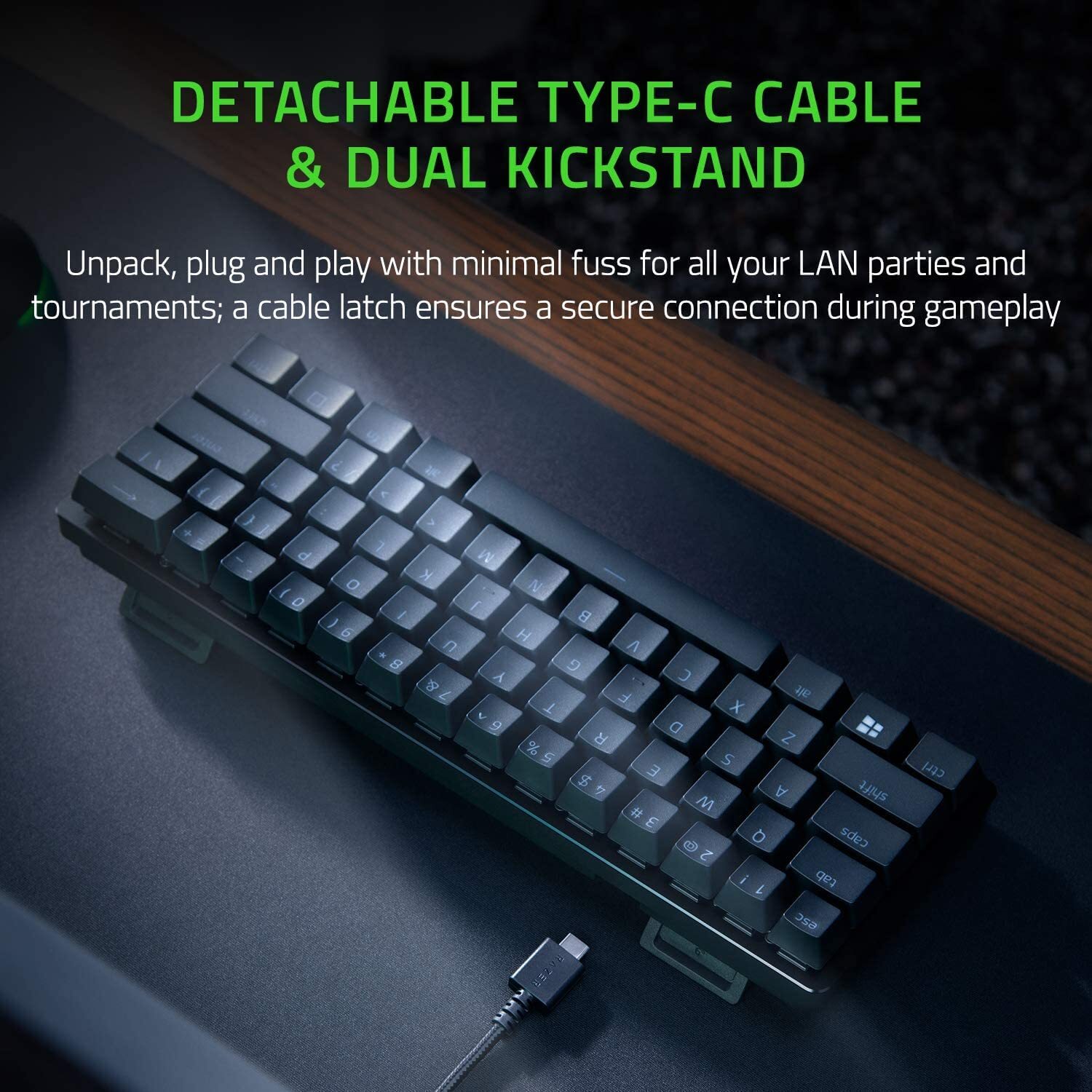 Razer Huntsman Mini Clicky Optical Purple Switch USB-C Gaming Keyboard I RGB Customizable backlighting - RZ03-03390100-R3M1 (Black)