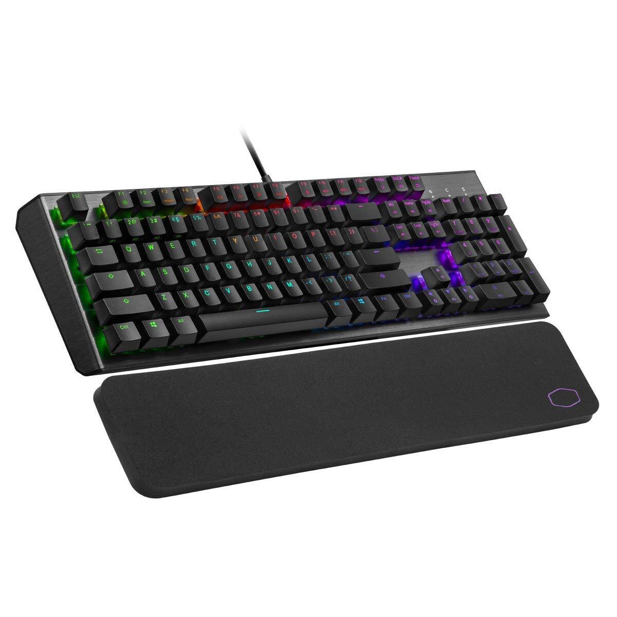 Cooler Master CK550 V2 USB-A Mechanical Keyboard - Full Size | Blue Switch | RGB Lights | Software Control | Aluminum Top Plate | Gaming Keyboard | Wrist Rest Included | Abs Double Injection Keycaps