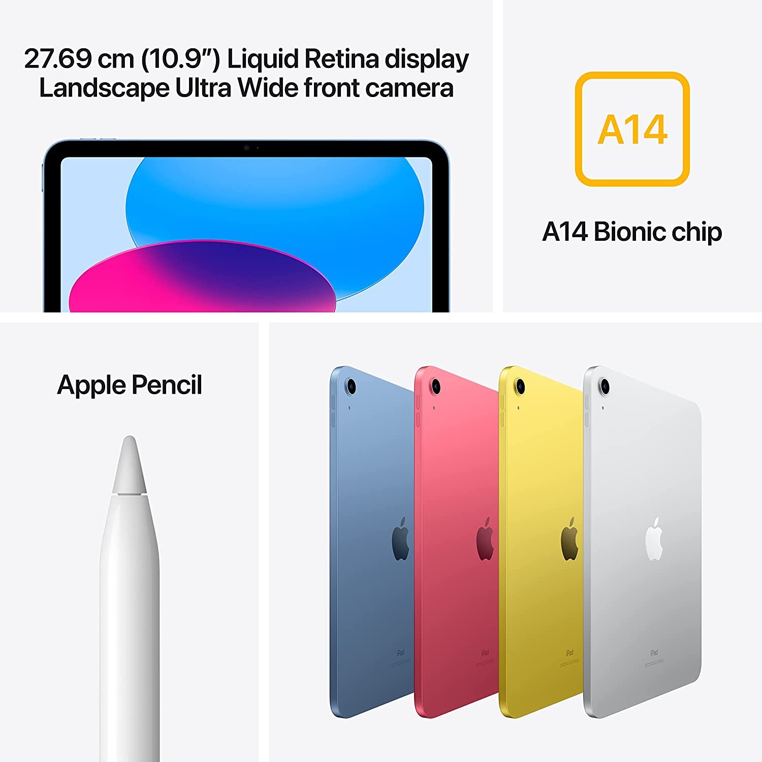 Apple 2022 10.9-inch iPad (Wi-Fi + Cellular, 256GB) - Silver (10th Generation)